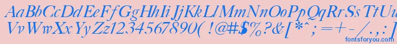 GazetaTitulItalic.001.001 Font – Blue Fonts on Pink Background