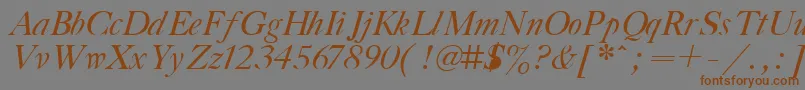 GazetaTitulItalic.001.001 Font – Brown Fonts on Gray Background