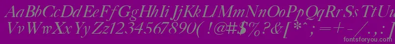 Шрифт GazetaTitulItalic.001.001 – серые шрифты на фиолетовом фоне