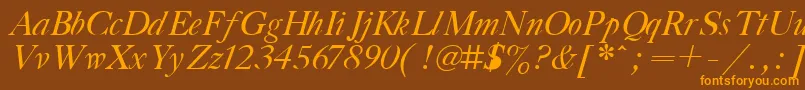 GazetaTitulItalic.001.001-Schriftart – Orangefarbene Schriften auf braunem Hintergrund