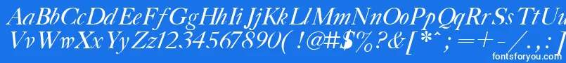 GazetaTitulItalic.001.001 Font – White Fonts on Blue Background