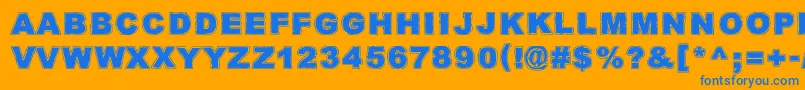 QuarkZone Font – Blue Fonts on Orange Background