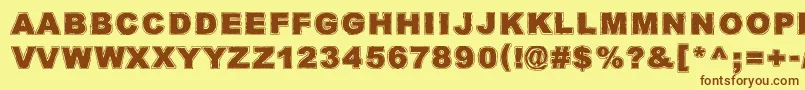 QuarkZone Font – Brown Fonts on Yellow Background