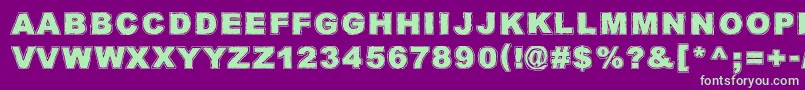 QuarkZone Font – Green Fonts on Purple Background