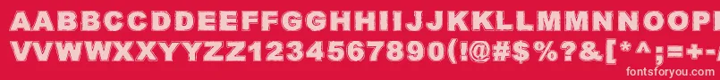 QuarkZone Font – Pink Fonts on Red Background