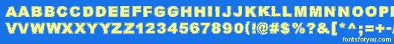 QuarkZone Font – Yellow Fonts on Blue Background