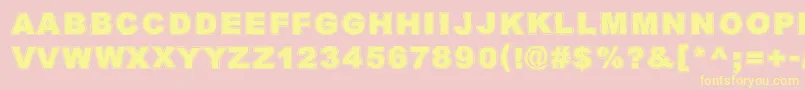 QuarkZone Font – Yellow Fonts on Pink Background