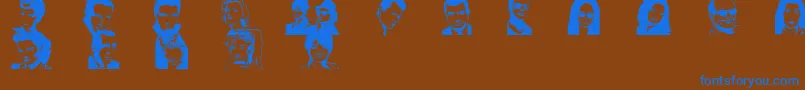 Famousfolksregular Font – Blue Fonts on Brown Background
