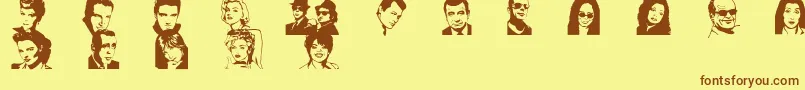 Czcionka Famousfolksregular – brązowe czcionki na żółtym tle