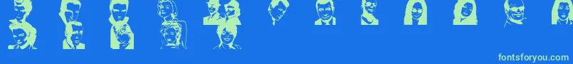 Police Famousfolksregular – polices vertes sur fond bleu