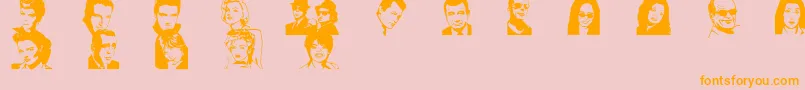 fuente Famousfolksregular – Fuentes Naranjas Sobre Fondo Rosa