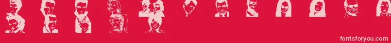 Fonte Famousfolksregular – fontes rosa em um fundo vermelho