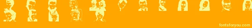 fuente Famousfolksregular – Fuentes Amarillas Sobre Fondo Naranja