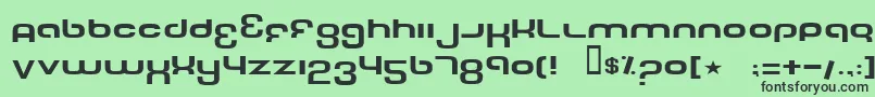 フォントTechFontWide – 緑の背景に黒い文字