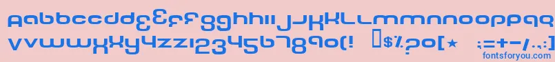 フォントTechFontWide – ピンクの背景に青い文字
