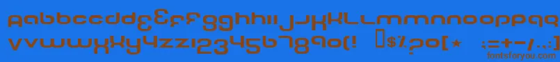 TechFontWide Font – Brown Fonts on Blue Background
