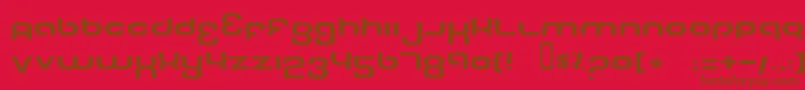 TechFontWide-Schriftart – Braune Schriften auf rotem Hintergrund