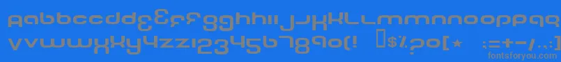 TechFontWide-Schriftart – Graue Schriften auf blauem Hintergrund