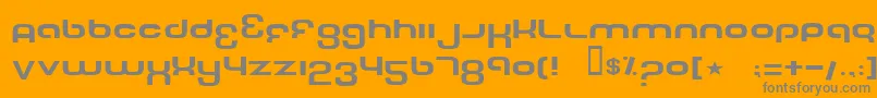 TechFontWide-Schriftart – Graue Schriften auf orangefarbenem Hintergrund