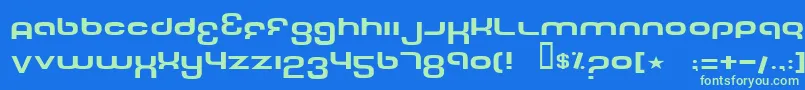 Шрифт TechFontWide – зелёные шрифты на синем фоне