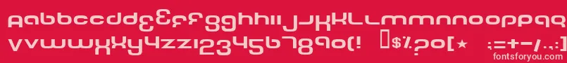 TechFontWide Font – Pink Fonts on Red Background