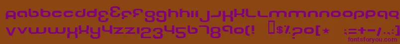 Czcionka TechFontWide – fioletowe czcionki na brązowym tle