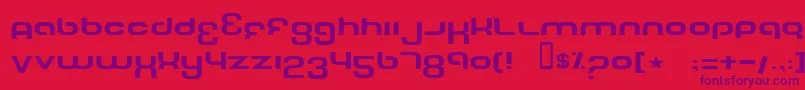 Czcionka TechFontWide – fioletowe czcionki na czerwonym tle