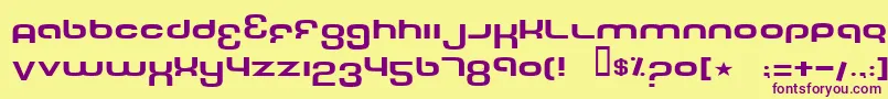 TechFontWide Font – Purple Fonts on Yellow Background