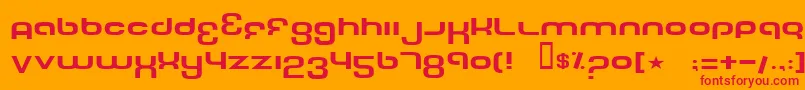 Fonte TechFontWide – fontes vermelhas em um fundo laranja