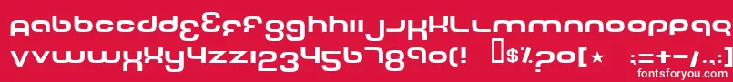 Fonte TechFontWide – fontes brancas em um fundo vermelho