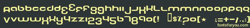 フォントTechFontWide – 黒い背景に黄色の文字