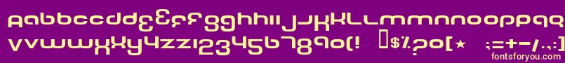 Fonte TechFontWide – fontes amarelas em um fundo roxo