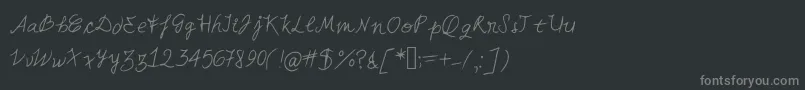 Miahand Font – Gray Fonts on Black Background