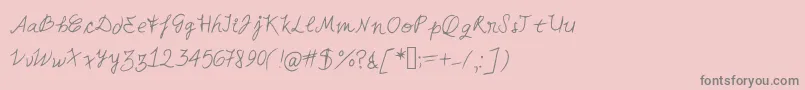 Miahand-Schriftart – Graue Schriften auf rosa Hintergrund