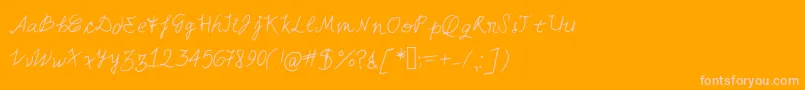 Шрифт Miahand – розовые шрифты на оранжевом фоне