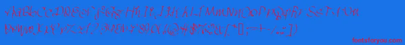 Ghettomagnetic-Schriftart – Rote Schriften auf blauem Hintergrund