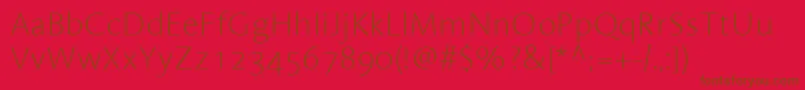 LinotypeAromaExtralight Font – Brown Fonts on Red Background