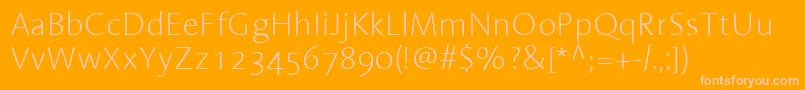 LinotypeAromaExtralight Font – Pink Fonts on Orange Background
