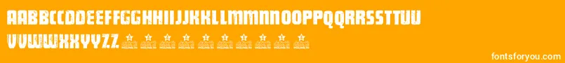 GeneratorPersonalUse-Schriftart – Weiße Schriften auf orangefarbenem Hintergrund