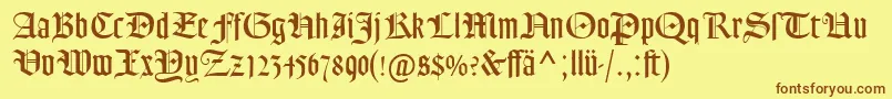 GoudyTextMtDfr Font – Brown Fonts on Yellow Background