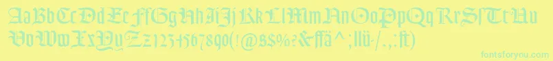 GoudyTextMtDfr Font – Green Fonts on Yellow Background