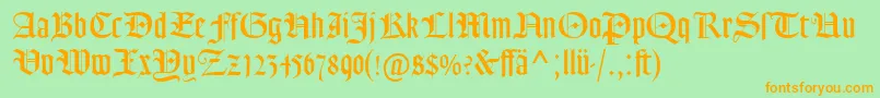 GoudyTextMtDfr Font – Orange Fonts on Green Background