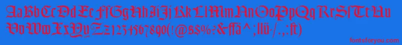 GoudyTextMtDfr Font – Red Fonts on Blue Background