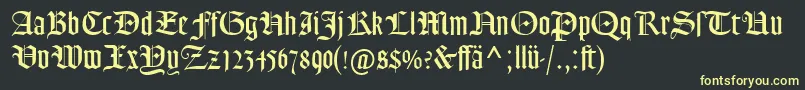 GoudyTextMtDfr Font – Yellow Fonts on Black Background