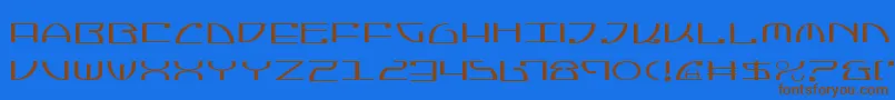 フォントJumptroopsLight – 茶色の文字が青い背景にあります。