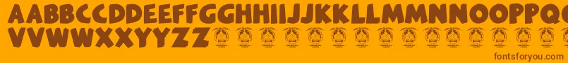 Melankolia Font – Brown Fonts on Orange Background