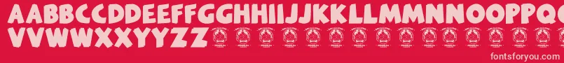 Melankolia Font – Pink Fonts on Red Background