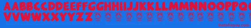 Melankolia Font – Red Fonts on Blue Background