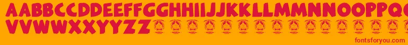 Melankolia Font – Red Fonts on Orange Background