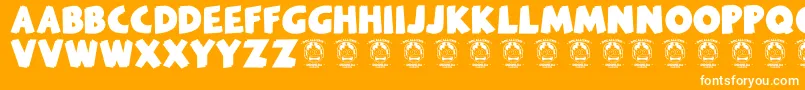 Melankolia Font – White Fonts on Orange Background